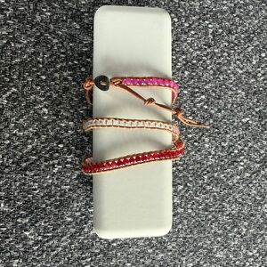Elegant Pink and Red Beaded Bracelet similar to Chan Luu